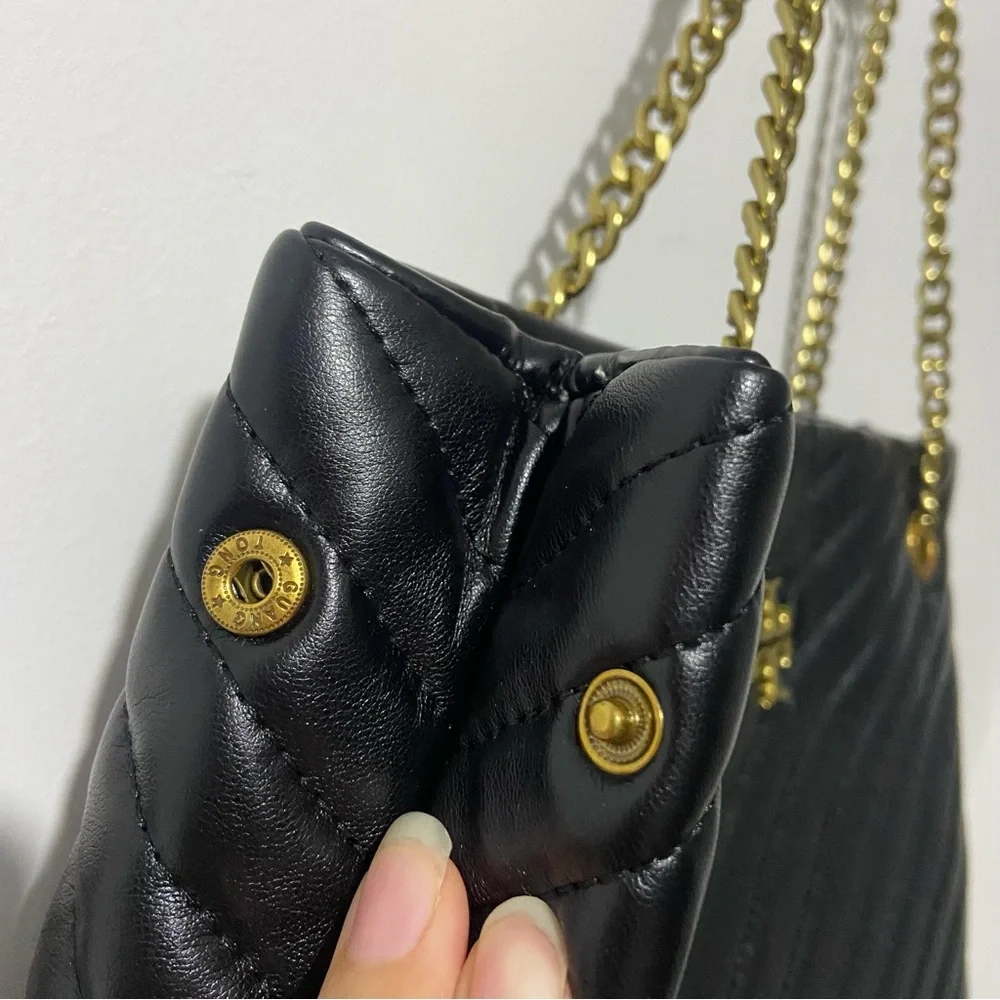 Tory Burch Kira Chevron Tote Black - Picture 4 of 11